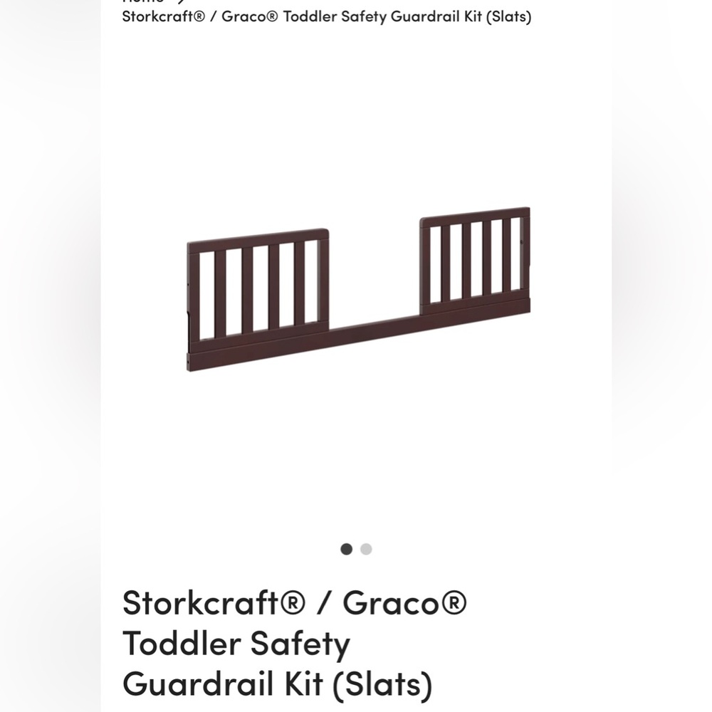 Storkcraft/ Graco Toddler Safety Guardrail kit slats, Espresso - Picture 15 of 16